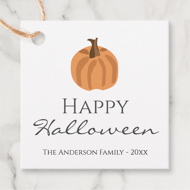Happy Halloween Pumpkin Individuelle Name Geschenkanhänger (Vorderseite)