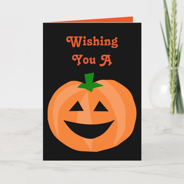 Happy Halloween Pumpkin Karte (Vorderseite)