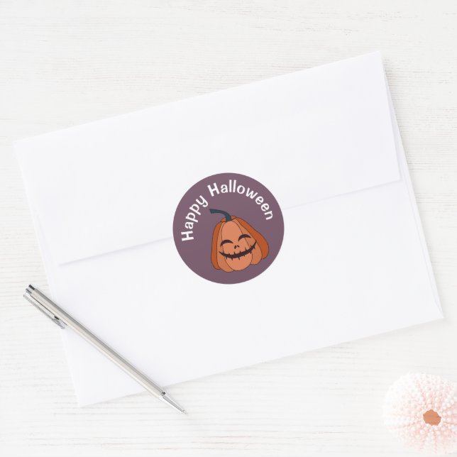Happy Halloween Pumpkin Label Sticker (Umschlag)