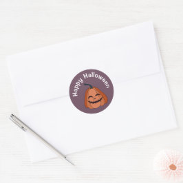Happy Halloween Pumpkin Label Sticker