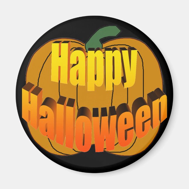 Happy Halloween Pumpkin Magnet (Vorne)
