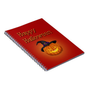 Happy Halloween Pumpkin mit Hut Notizblock