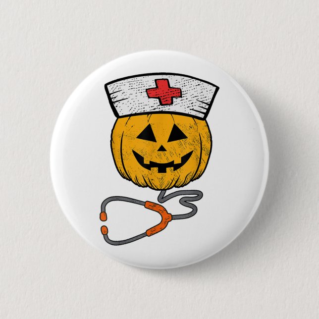 Happy Halloween Pumpkin Nurse Nursing Funny Hallow Button (Vorderseite)