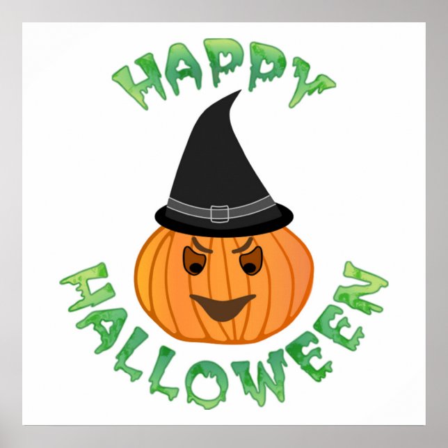 "HAPPY HALLOWEEN" PUMPKIN POSTER (Vorne)