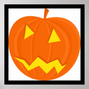 "HAPPY HALLOWEEN" PUMPKIN POSTER