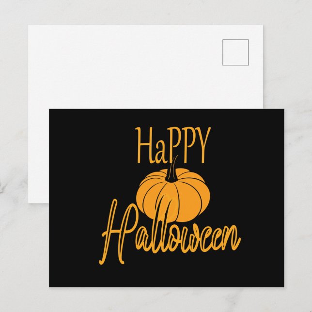 Happy Halloween Pumpkin Postkarte (Vorne/Hinten)