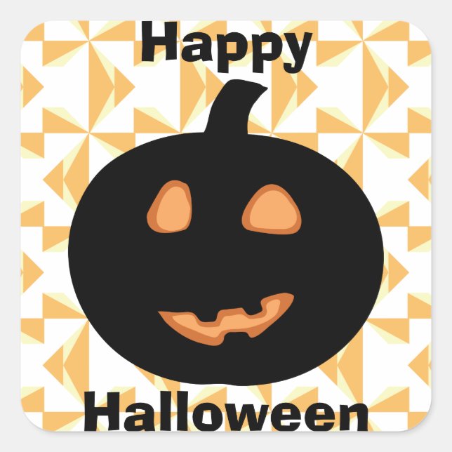 Happy Halloween Pumpkin Quadratischer Aufkleber (Vorderseite)