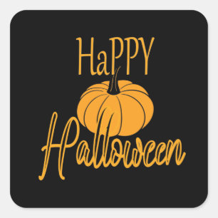 Happy Halloween Pumpkin Quadratischer Aufkleber