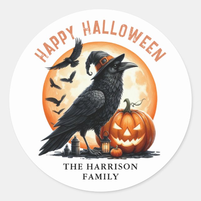 Happy Halloween Pumpkin Round Stickers (Vorderseite)