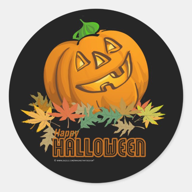 Happy Halloween Pumpkin Runder Aufkleber (Vorderseite)