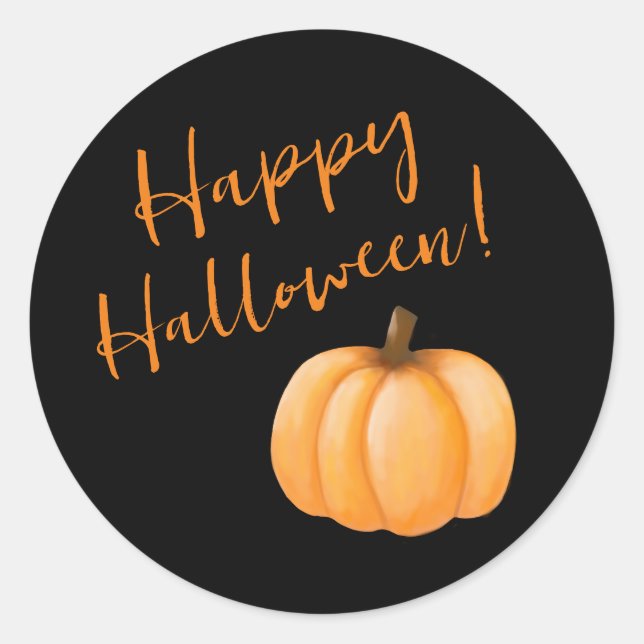 Happy Halloween-Pumpkin- Runder Aufkleber (Vorderseite)