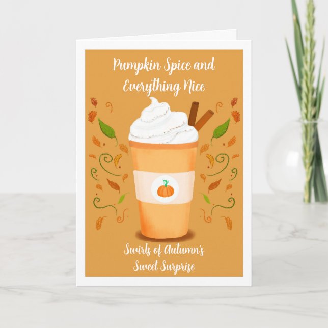 Happy Halloween Pumpkin Spice Latte Karte (Vorderseite)
