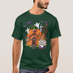 Happy Halloween Pumpkin Spuk House Niedlich Gnome  T-Shirt