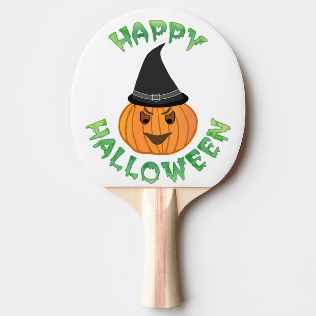 "HAPPY HALLOWEEN" PUMPKIN TISCHTENNIS SCHLÄGER (Vorderseite)