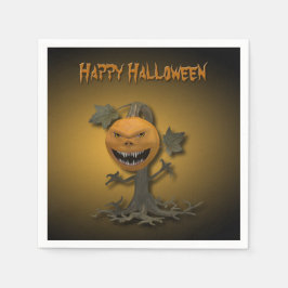 Happy Halloween Pumpkin Tree Serviette