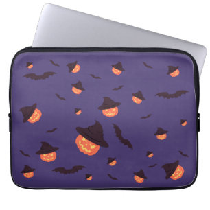 Happy Halloween Pumpkin und Fledermäuse Laptopschutzhülle
