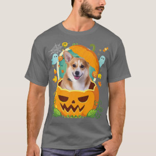 Happy Halloween Pumpkin Welsh Corgi Dog Hexe Niedl T-Shirt