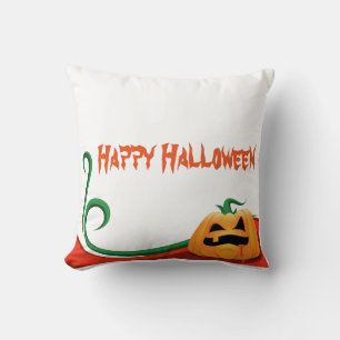 Happy Halloween Pumpkin White Kissen