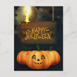 Happy Halloween Pumpkins Feiertagspostkarte