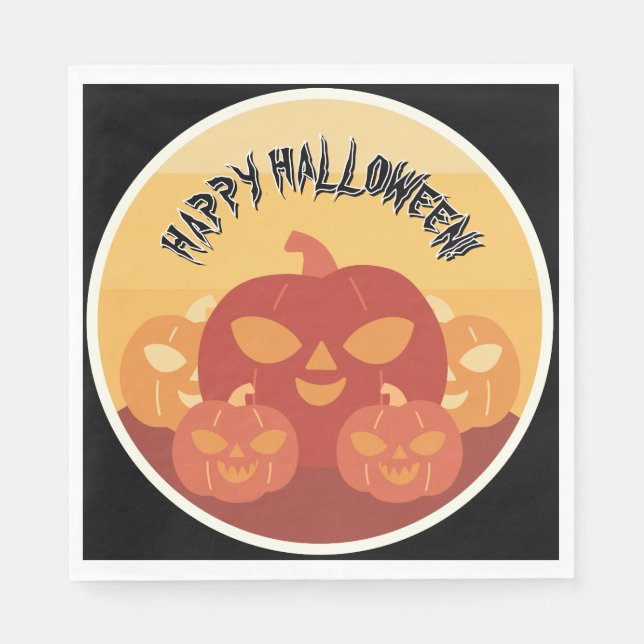 Happy Halloween! Pumpkins Paper Napkin Serviette (Vorderseite)