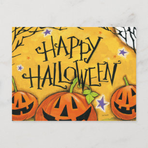 Happy Halloween Pumpkins Postkarte