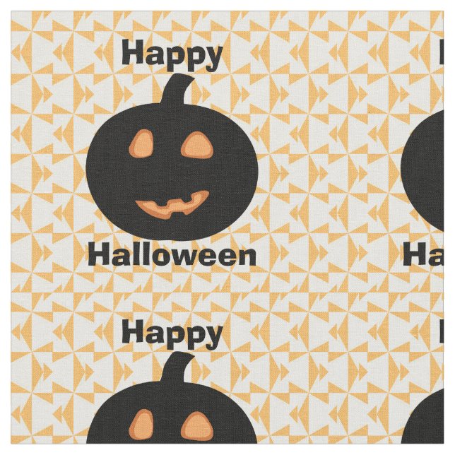 Happy Halloween Pumpkins Stoff (Nahaufnahme)