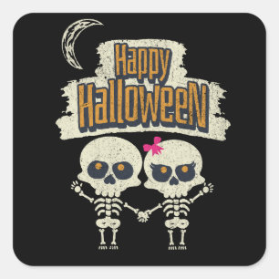 Happy Halloween Quadratischer Aufkleber