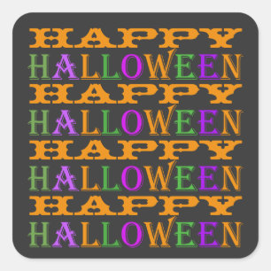 Happy Halloween Quadratischer Aufkleber