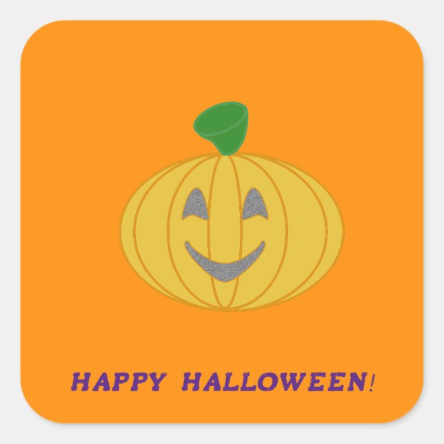 Happy Halloween Quadratischer Aufkleber (Vorderseite)