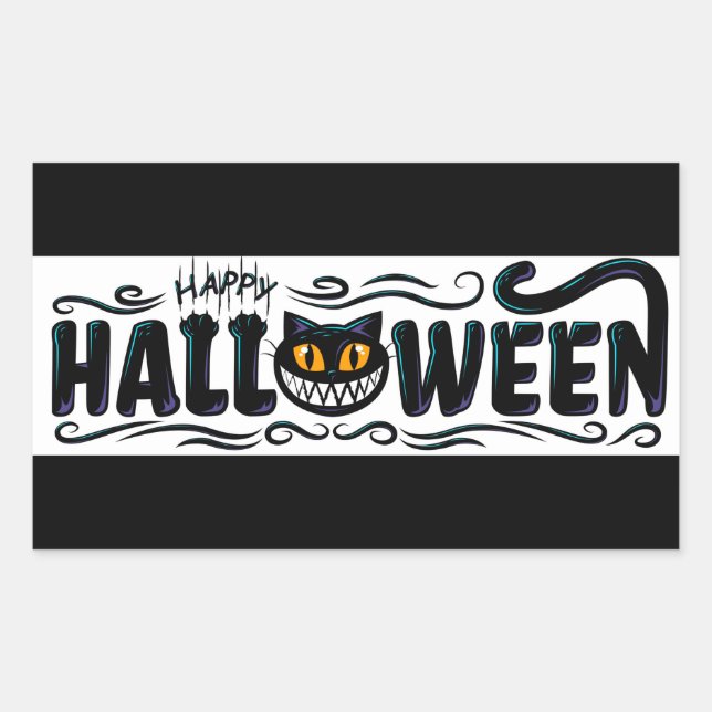 Happy Halloween Rechteckiger Aufkleber (Vorderseite)