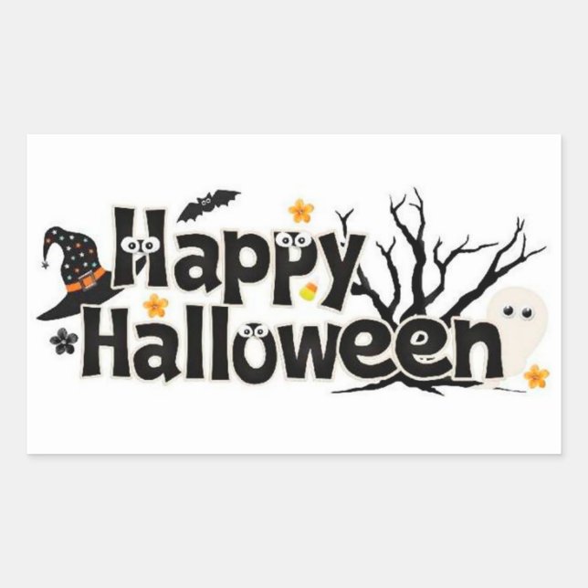 Happy Halloween Rechteckiger Aufkleber (Vorderseite)