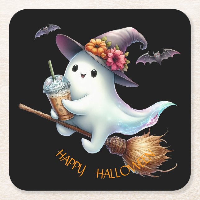 Happy Halloween Rechteckiger Pappuntersetzer (Vorderseite)