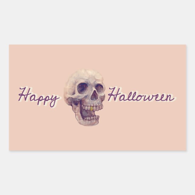 HAPPY HALLOWEEN RECTANGLE RECHTECKIGER AUFKLEBER (Vorderseite)