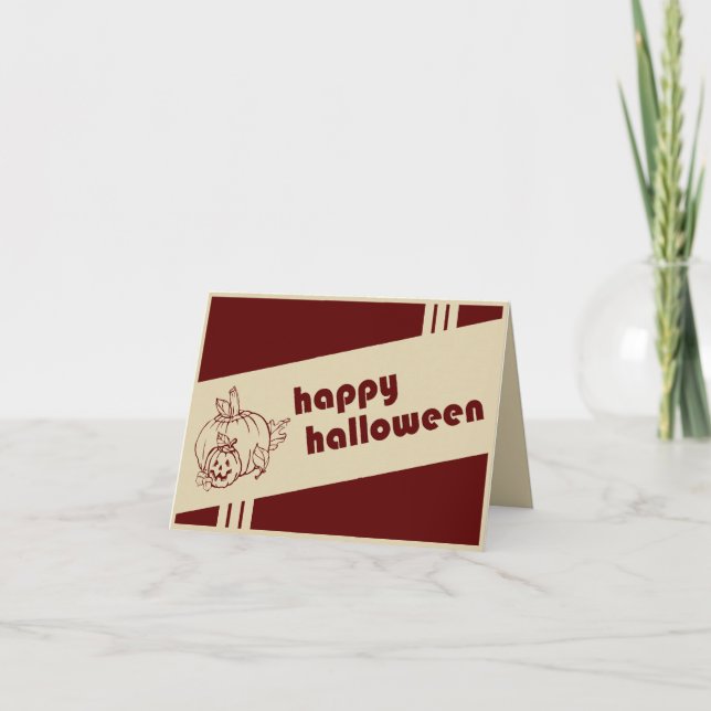Happy halloween Retro Karte (Vorderseite)