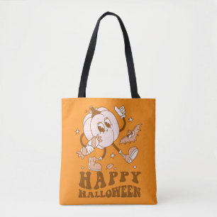 Happy Halloween  Retro Polka Dot Pumpkin Tasche