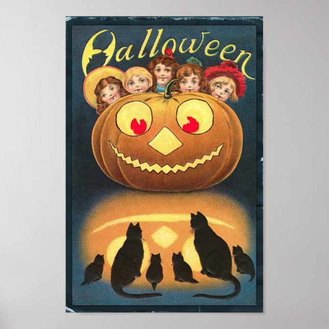 Happy Halloween Retro Poster (Vorne)