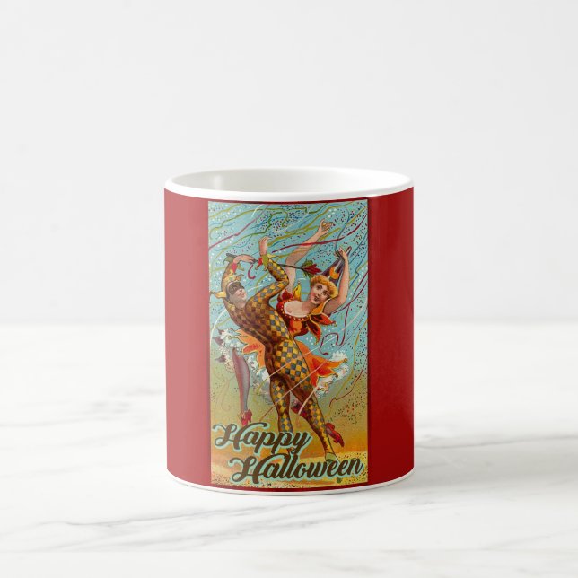 Happy Halloween Retro Poster Kaffeetasse (Mittel)