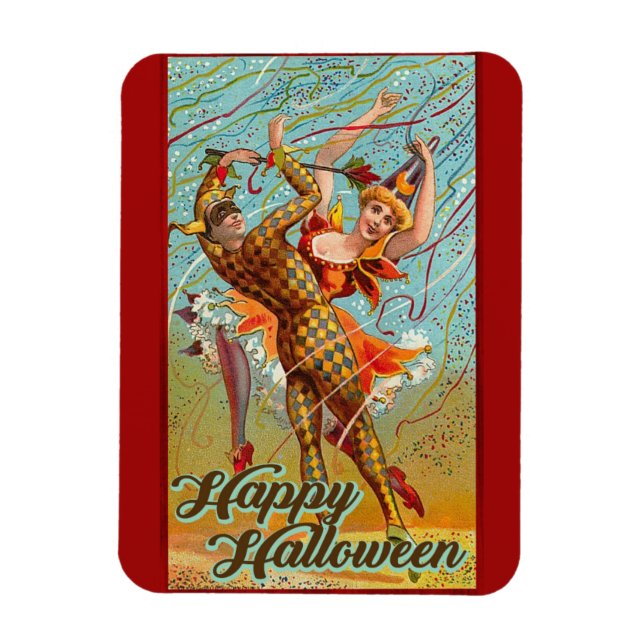 Happy Halloween Retro Poster Magnet (Vertikal)