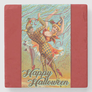 Happy Halloween Retro Poster Steinuntersetzer