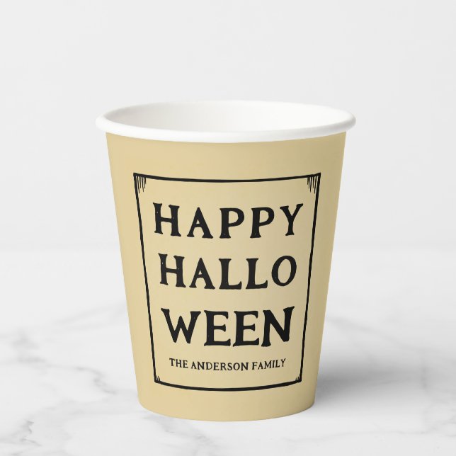 Happy halloween Retro-Stil Pappbecher (Vorderseite)