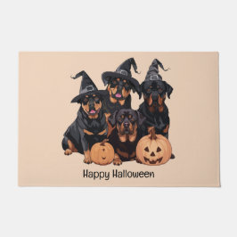 Happy Halloween Rottweiler Hunde Kürbislaterne Fußmatte