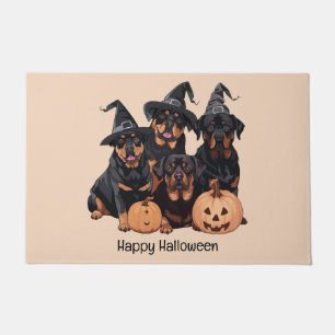 Happy Halloween Rottweiler Hunde Kürbislaterne Fußmatte