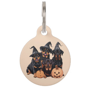 Happy Halloween Rottweiler Hunde Kürbislaterne Haustiermarke
