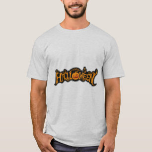 Happy Halloween Ruby Eye Pumpkin Silver Frame T-Shirt