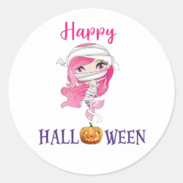 Happy Halloween Rundaufkleber Girl Mermaid Aufkleb Runder Aufkleber