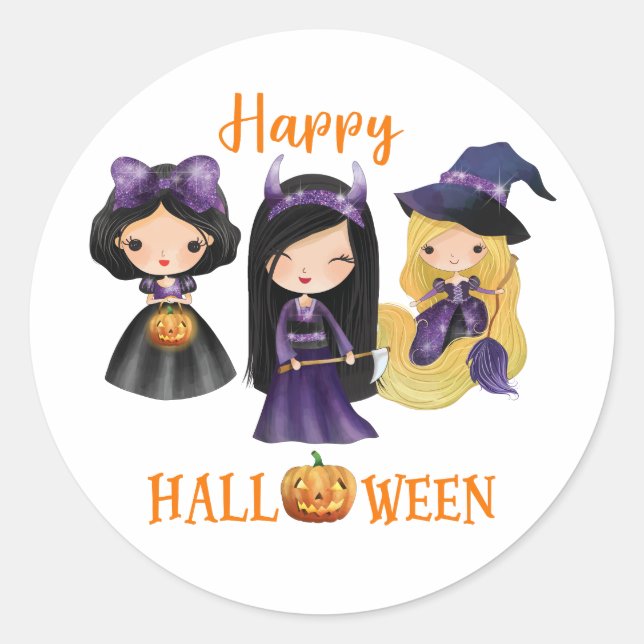 Happy Halloween Rundaufkleber Princess Aufkleber (Vorderseite)