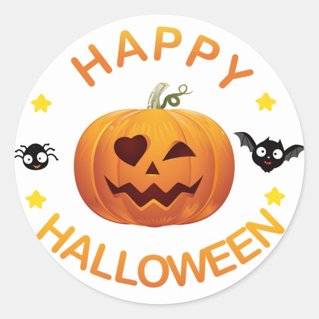 Happy Halloween Runder Aufkleber (Vorderseite)