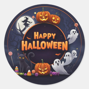 Happy Halloween Runder Aufkleber