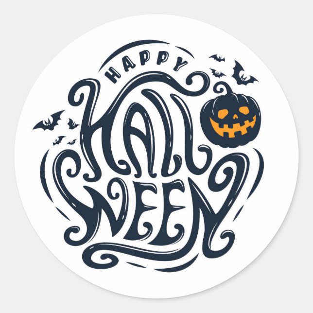 Happy Halloween Runder Aufkleber (Vorderseite)