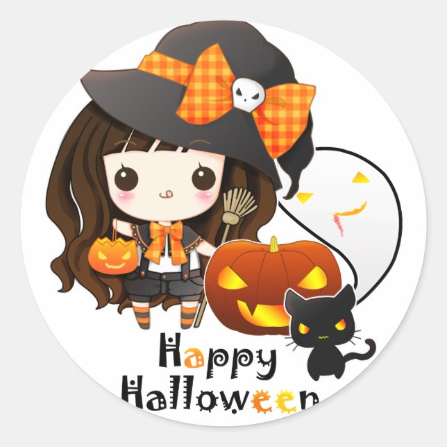 Happy Halloween Runder Aufkleber (Vorderseite)